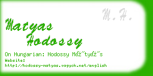 matyas hodossy business card